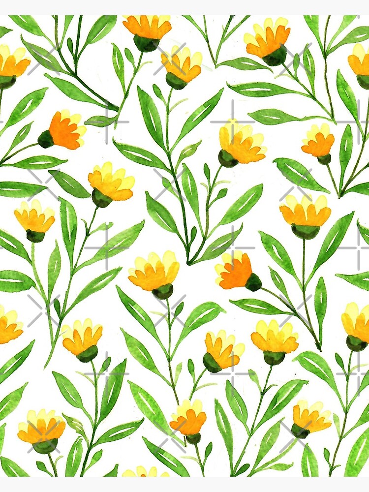 Sunny Yellow Meadow Floral by creativinchi