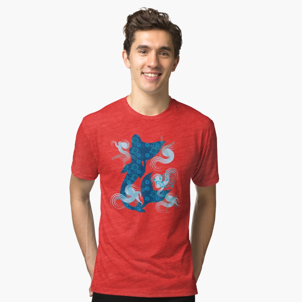 Mermaid Starfish Underwater Tri-blend T-Shirt