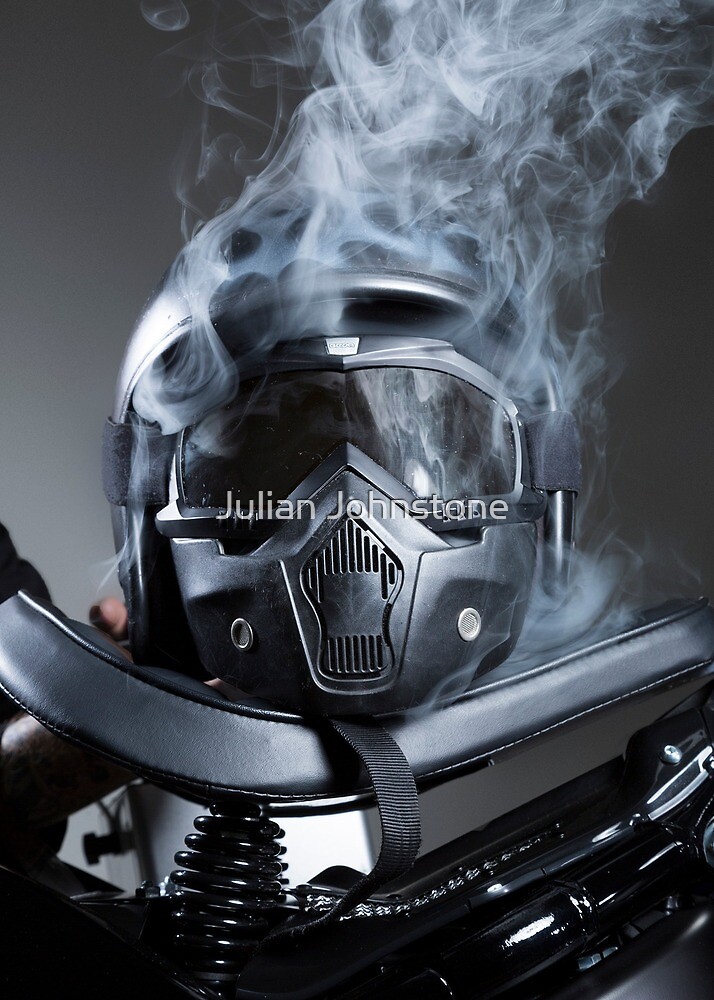 “Helmet smoking” by Julian Johnstone | Redbubble