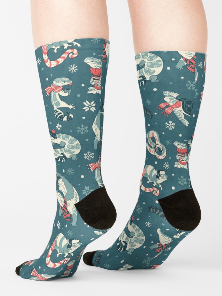 Alternate view of Winter herps in dark blue Socks