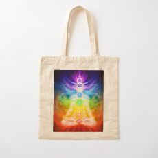 Chakras and energy flow on human body art photo print Cotton Tote Bag