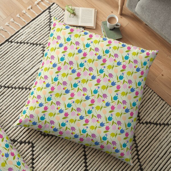 Decorative Tulips Pattern Floor Pillow