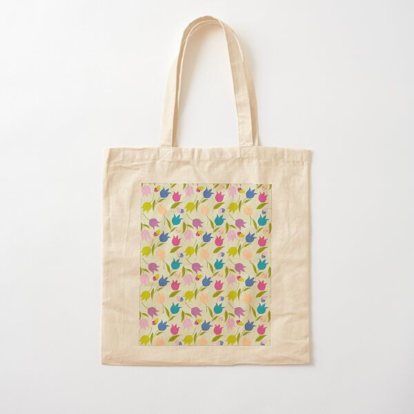 Decorative Tulips Pattern Cotton Tote Bag