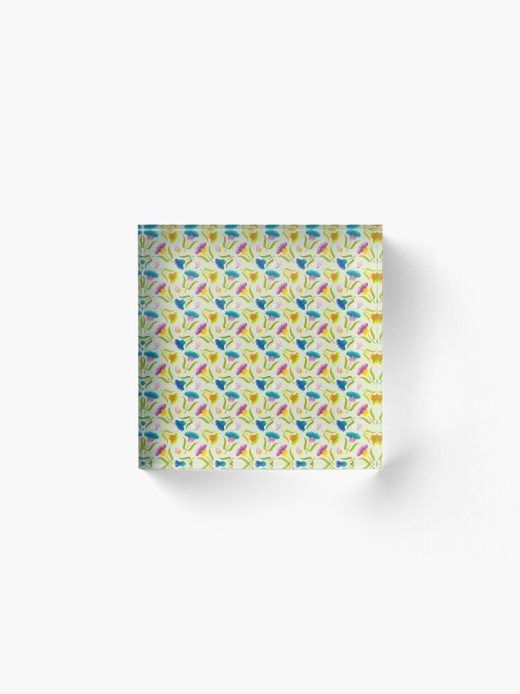 Alternate view of Beautiful Floral Pattern Acrylic Block