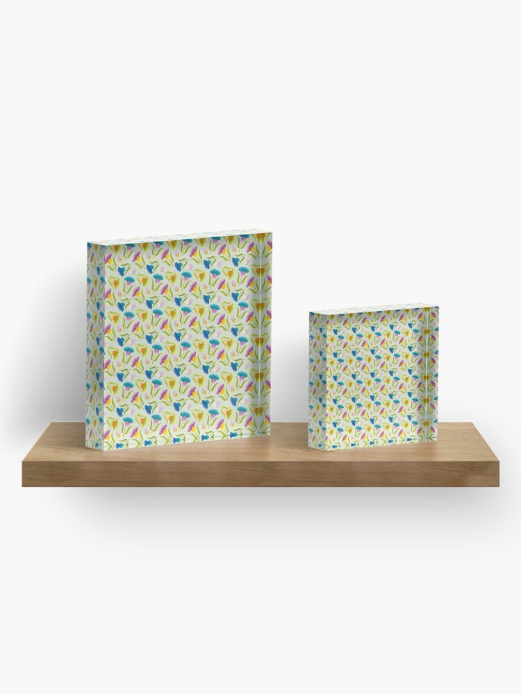 Alternate view of Beautiful Floral Pattern Acrylic Block