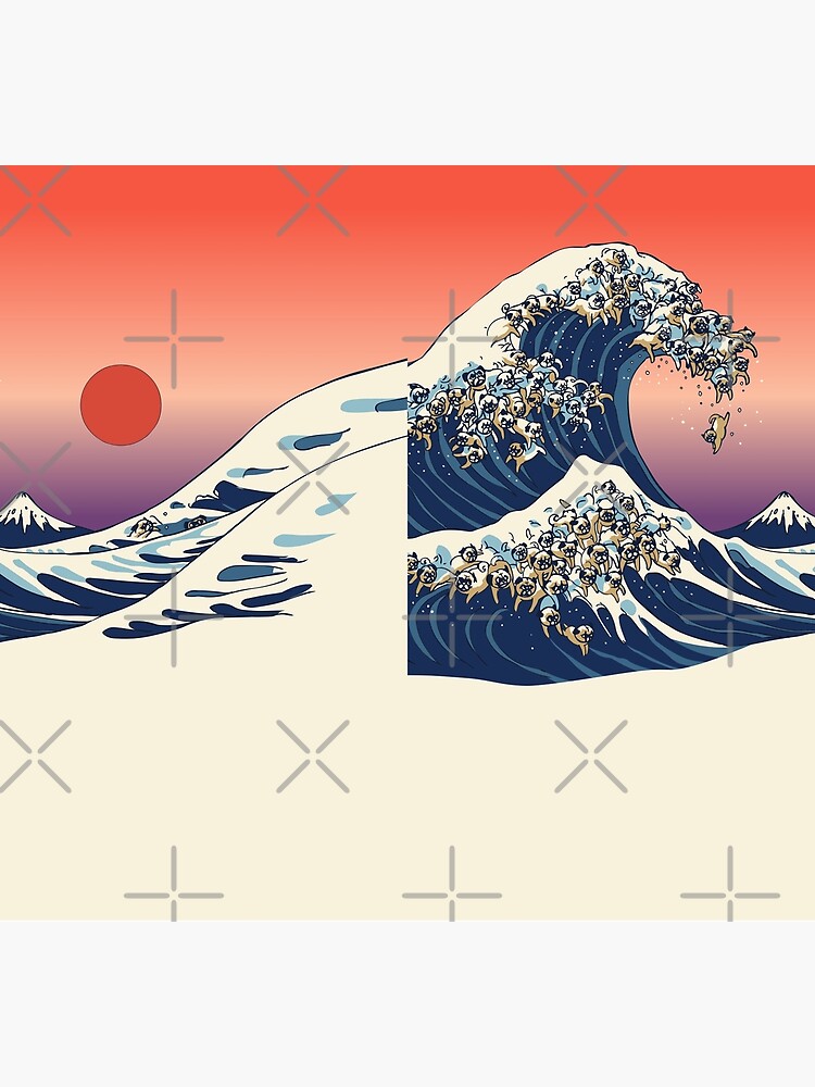 The Great Wave of Pug by Huebucket