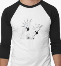 Sulphur Crested Cockatoos Black and White Baseball ¾ Sleeve T-Shirt