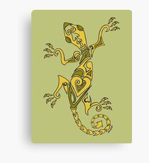 Lizard Tattoo Yellow Canvas Print