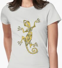 Lizard Tattoo Yellow Women's Fitted T-Shirt