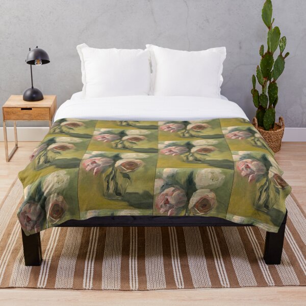 Antique Roses Throw Blanket