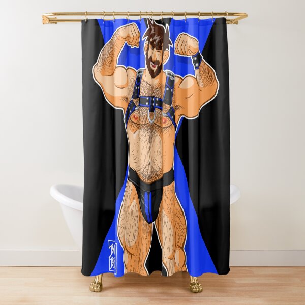 ADAM LIKES HARNESS - BLUE Shower Curtain