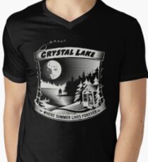 Camp Crystal Lake: Where Summer Lives Forever Men's V-Neck T-Shirt