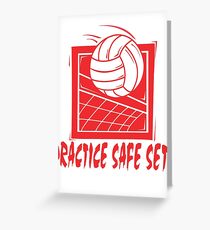 Funny Volleyball "Practice Safe Sets" Greeting Card