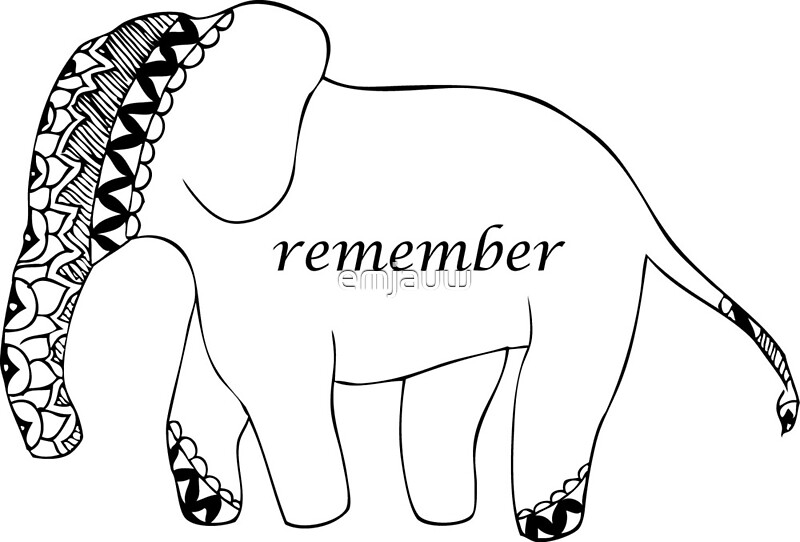"Elephants Remember" by emjauw Redbubble