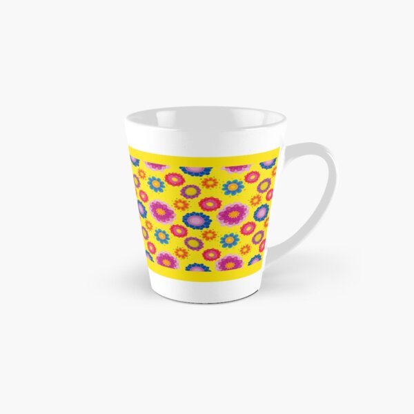 Yellow Floral Pattern Tall Mug
