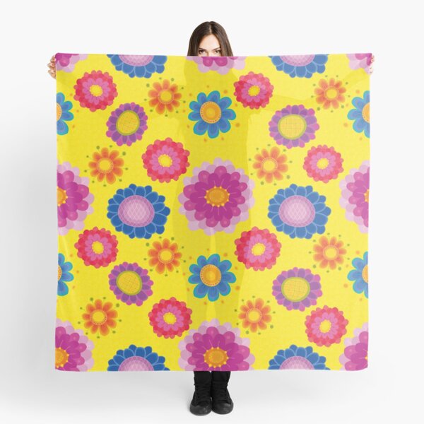 Yellow Floral Pattern Scarf