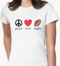 Rugby "Peace Love Rugby" Women's Fitted T-Shirt