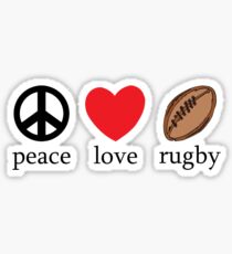 Rugby "Peace Love Rugby" Sticker