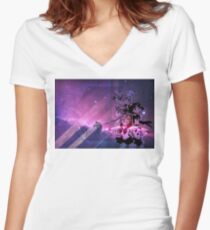 Sailor Scouts Purple Galaxy - Sailor Moon Women's Fitted V-Neck T-Shirt