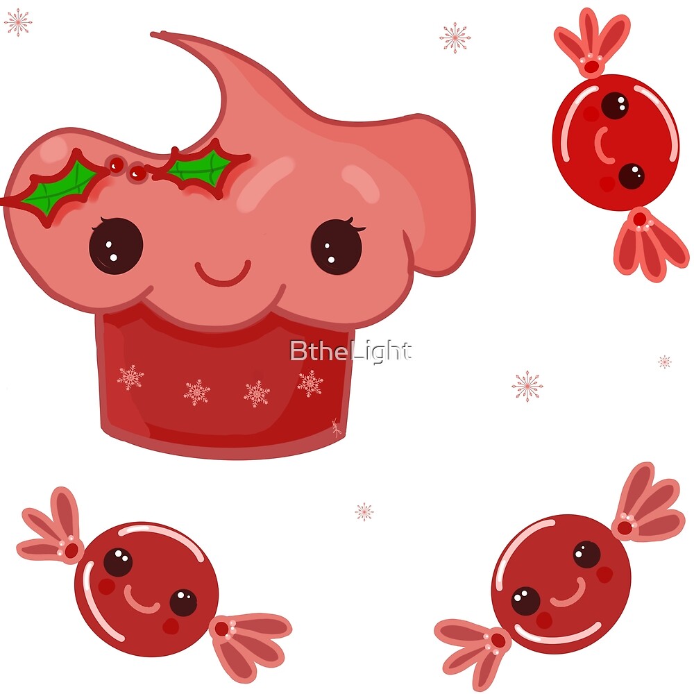 "Cute Kawaii Cupcake and Candies" by BtheLight | Redbubble