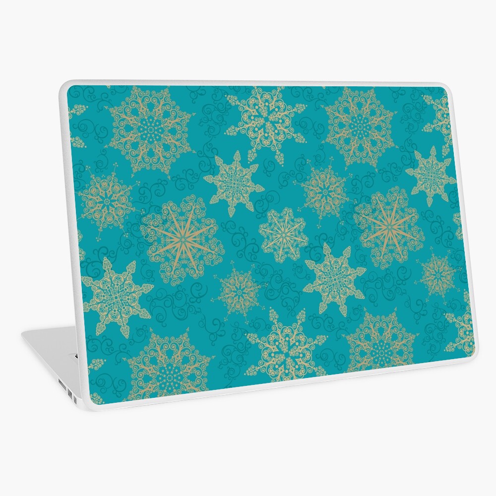 Golden Snowflakes Laptop Skin
