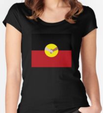 Reconciliation - Aboriginal Flag Women's Fitted Scoop T-Shirt