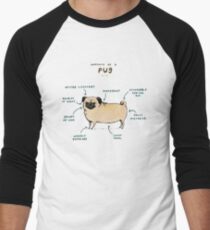 Anatomy of a Pug Men's Baseball ¾ T-Shirt