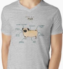 Anatomy of a Pug Men's V-Neck T-Shirt