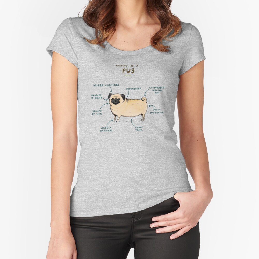 Anatomy of a Pug Fitted Scoop T-Shirt