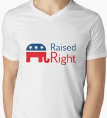 Camiseta para hombre de cuello en v Republicano - Levantado a la derecha