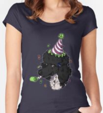 Black Parti Poodle Women's Fitted Scoop T-Shirt