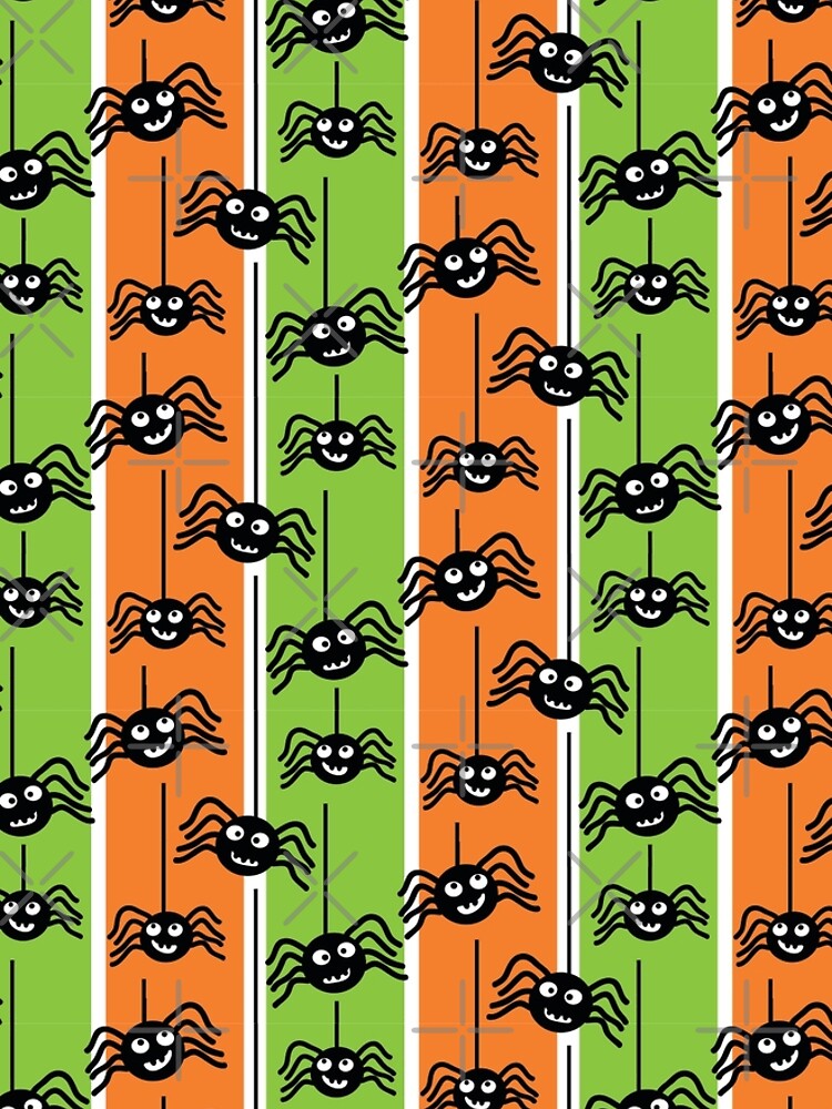 Halloween Spiders Dangling Orange and Green by creativinchi