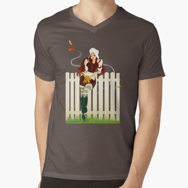 Happy Thanksgiving Day! V-Neck T-Shirt