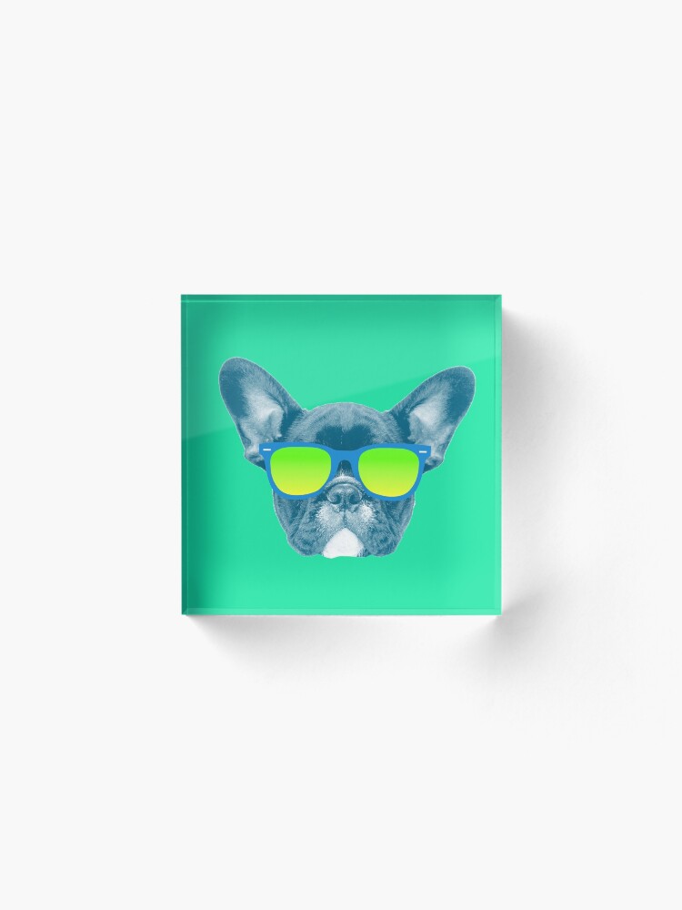 Alternate view of Cool Dog wearing Sunglasses Acrylic Block
