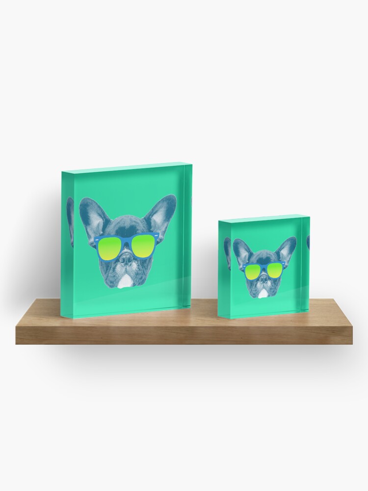Alternate view of Cool Dog wearing Sunglasses Acrylic Block