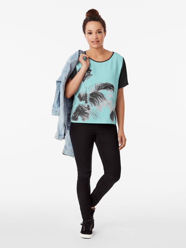Alternate view of Emu Black and White Chiffon Top