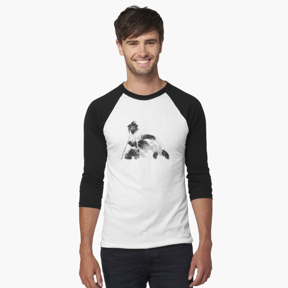 Emu Black and White Baseball ¾ Sleeve T-Shirt