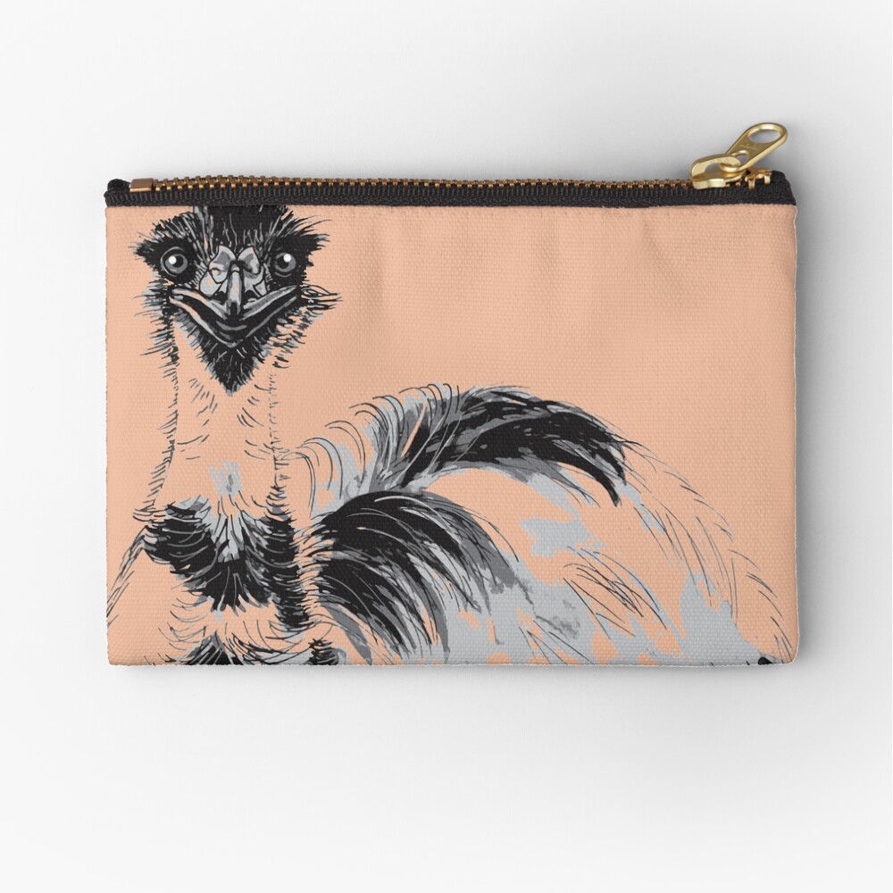 Emu Black and White Zipper Pouch