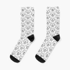 Goldendoodles! Labradoodles - irgendein entzückender Gekritzelhund in Schwarzweiss Socken