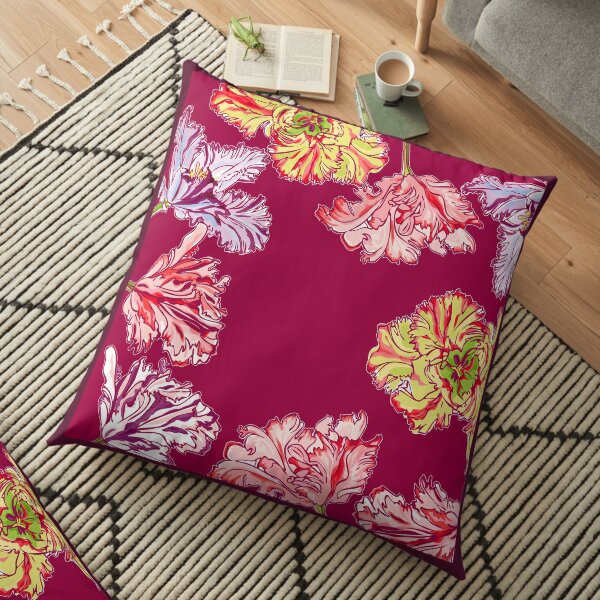 Colorful Tulips Floor Pillow