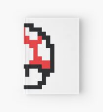 8-Bit Mario Nintendo Mushroom Red Hardcover Journal