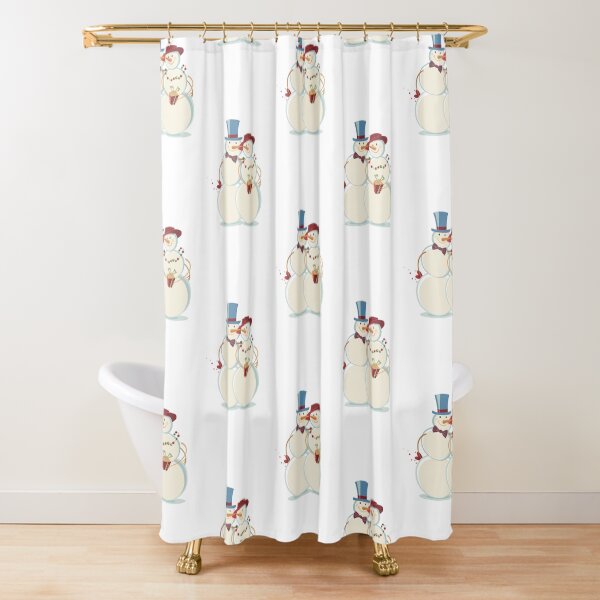 Snowmen Love Shower Curtain