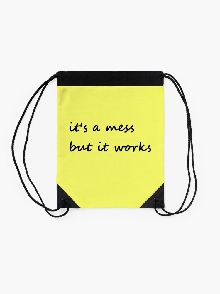 Alternate view of it's a mess but it works - Drawstring Bag Drawstring Bag