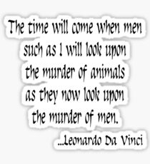 Vegetarian Quote Leonardo Da Vinci Sticker