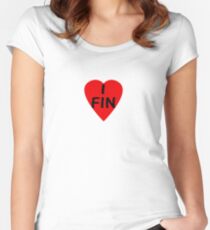 FIN - Suomi auto tarrat ja siirtokuvat Women's Fitted Scoop T-Shirt
