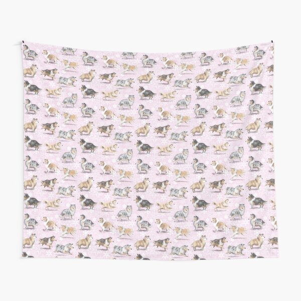 The Christmas Rough Collie (Pink) Tapestry