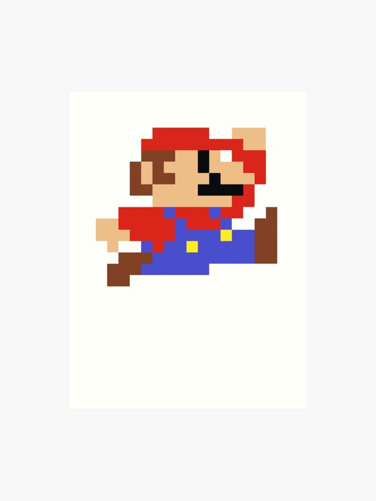 8 Bit Mario Nintendo Jumping Art Print