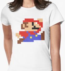 8-Bit Mario Nintendo Jumping Women's Fitted T-Shirt
