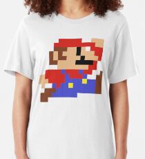 8-Bit Mario Nintendo Jumping Slim Fit T-Shirt