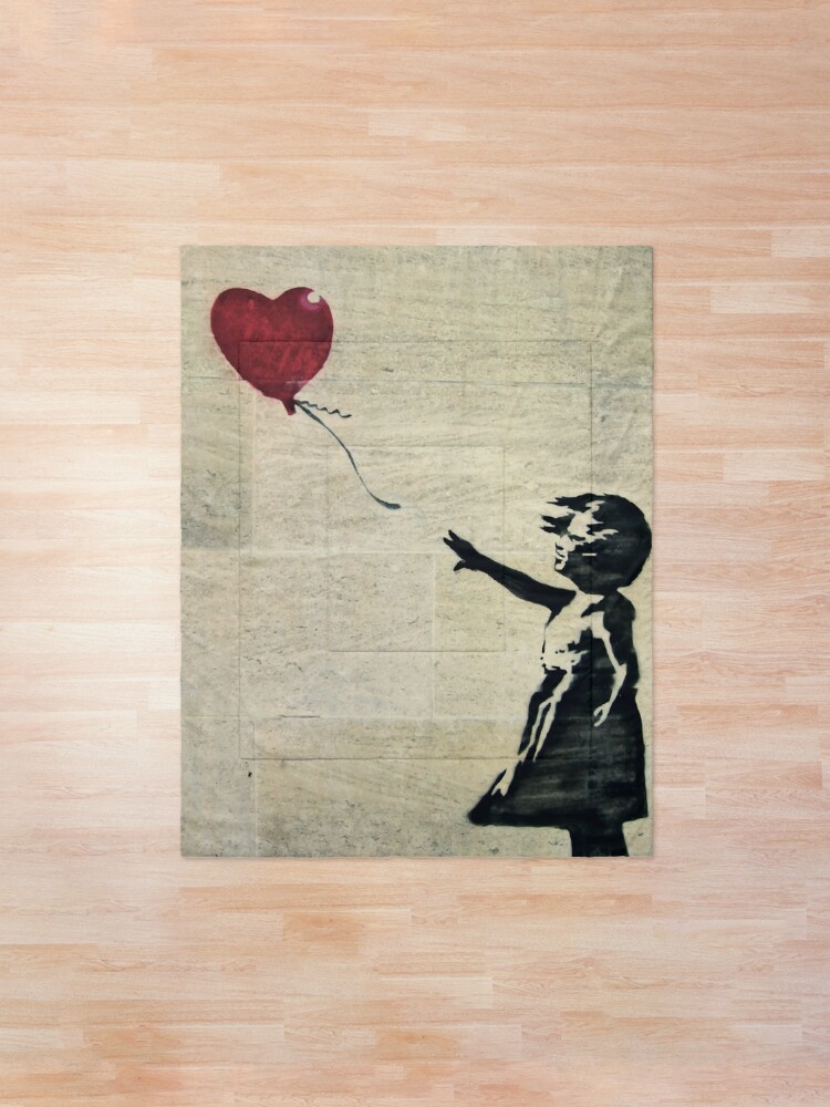 Alternate view of Banksy's Girl with a Red Balloon III Comforter